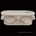 High Quality white freestanding bathtub stone with lion head